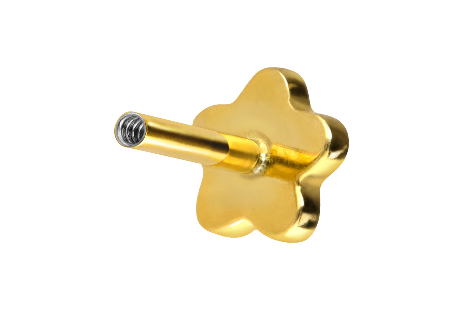 Titan Labret Piercing mit Innengewinde ohne Kugel BLUME